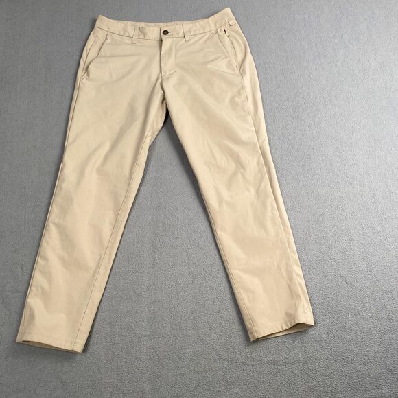Lululemon Pants Mens 32 Beige Chinos ABC Commuter Gusseted Crotch Active Yoga - Picture 11 of 11
